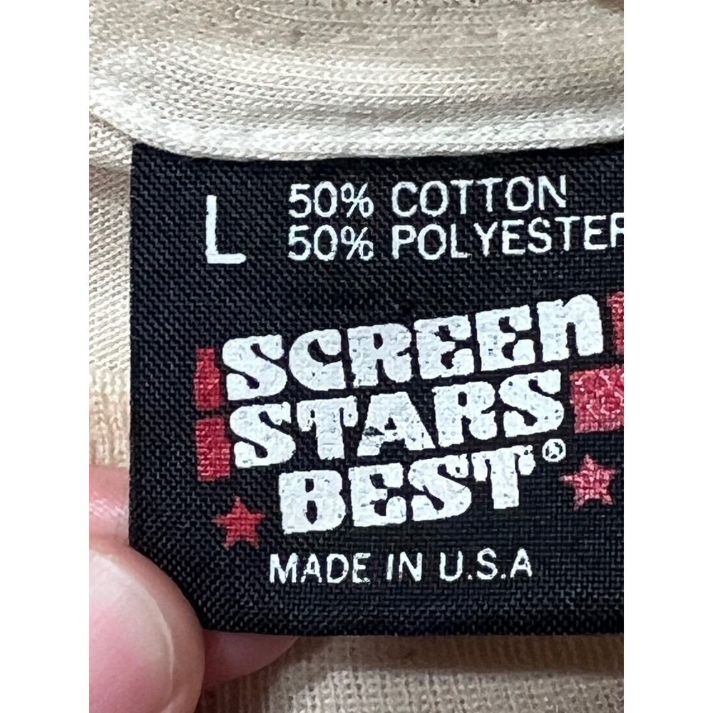 Vintage Hank Williams Jr Museum T-Shirt Screen Stars Best Cream Mens Large L - Picture 6 of 10
